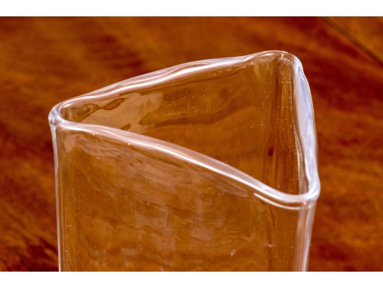 Simon Pearce Triangular Crystal Vase