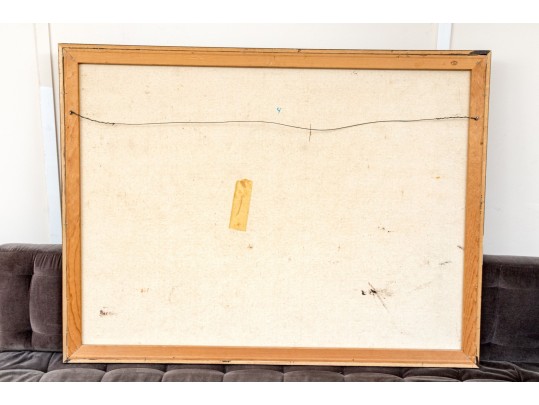 Edward Barton (American, 1926-2012) Oil On Canvas, Post Impressionist Rural Landscape With Figures