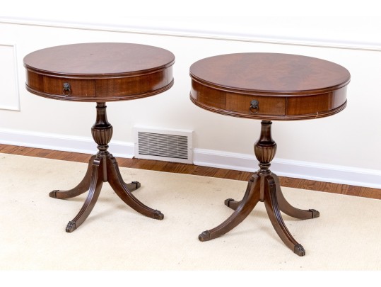 Pair Of Mahogany Drum Tables
