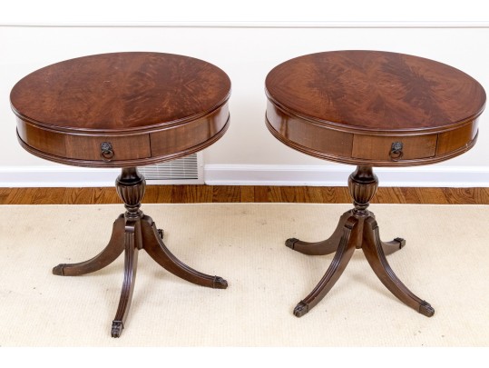 Pair Of Mahogany Drum Tables