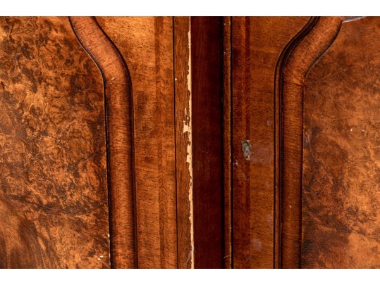 Georgian Style Burl Veneered Breakfront, As-is