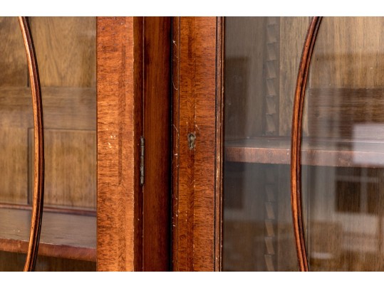 Georgian Style Burl Veneered Breakfront, As-is