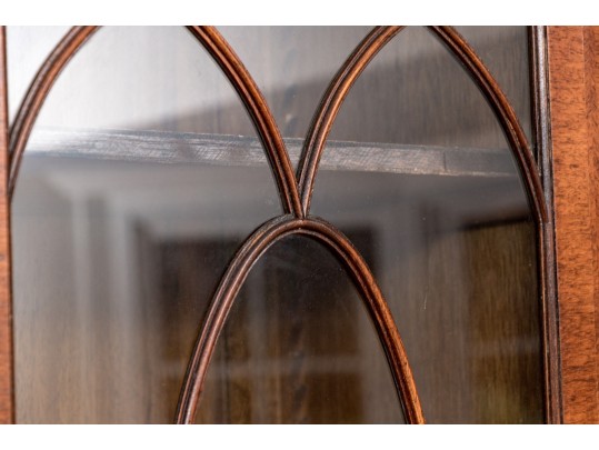 Georgian Style Burl Veneered Breakfront, As-is