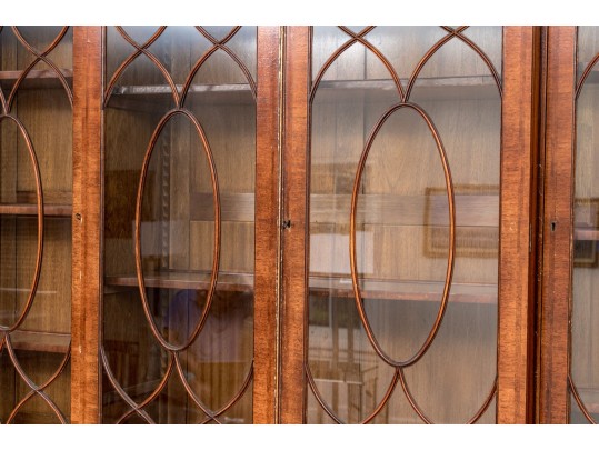 Georgian Style Burl Veneered Breakfront, As-is