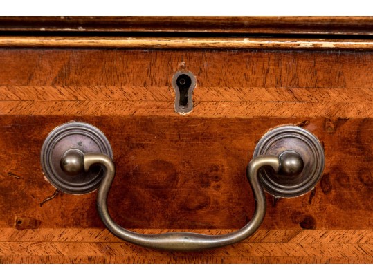 Georgian Style Burl Veneered Breakfront, As-is