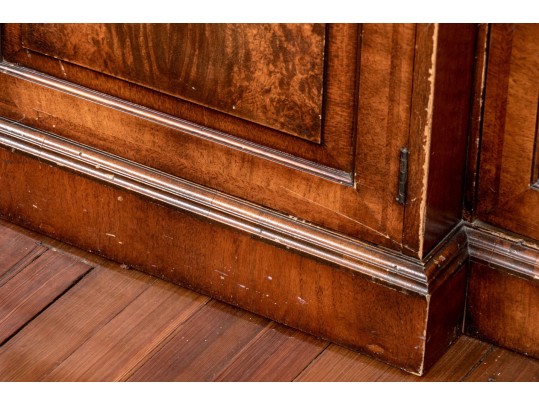 Georgian Style Burl Veneered Breakfront, As-is