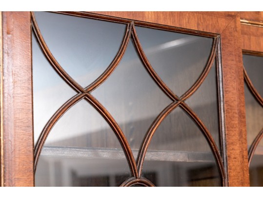 Georgian Style Burl Veneered Breakfront, As-is