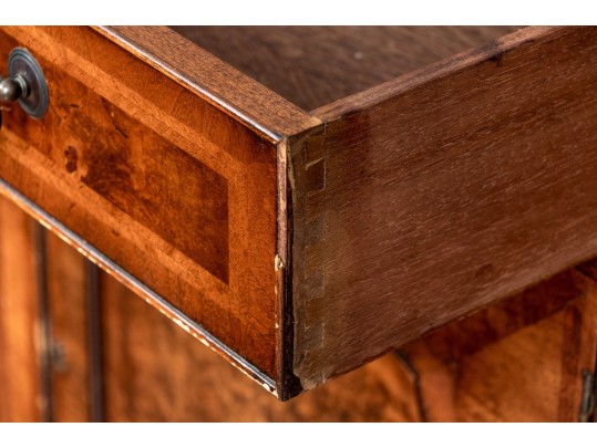 Georgian Style Burl Veneered Breakfront, As-is