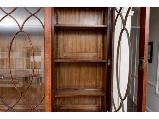 Georgian Style Burl Veneered Breakfront, As-is