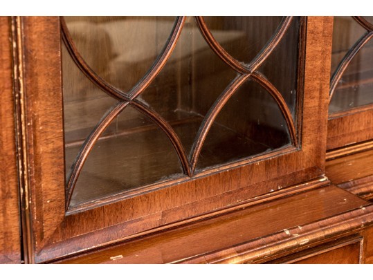 Georgian Style Burl Veneered Breakfront, As-is