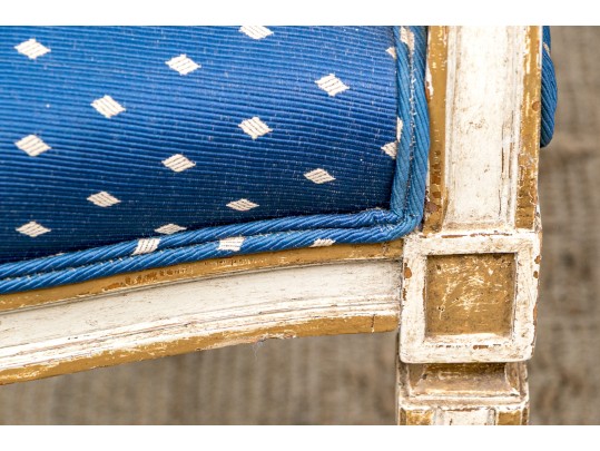 Pair Of Vintage Neoclassical Style Paint Decorated Armchairs 