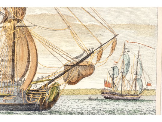 After J. Boydell (UK, 18thc.) Hand Colored Engraving, An Exact View Of The Glorioso... 