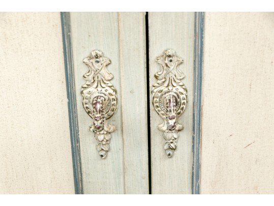 Pair Baker Paint Decorated Side Tables For Upcycle