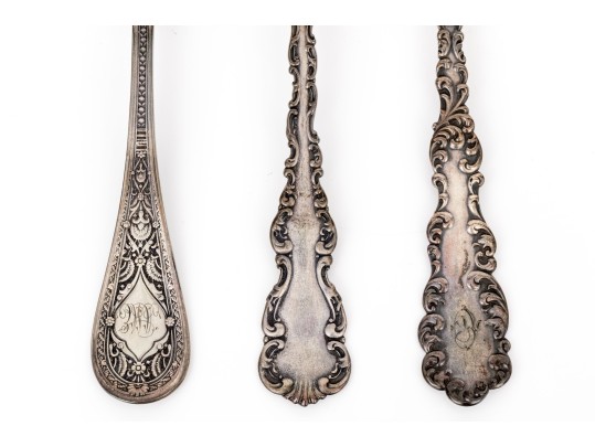 Three Antique Sterling Silver Flatware Items     2.925 Troy Ozs. 