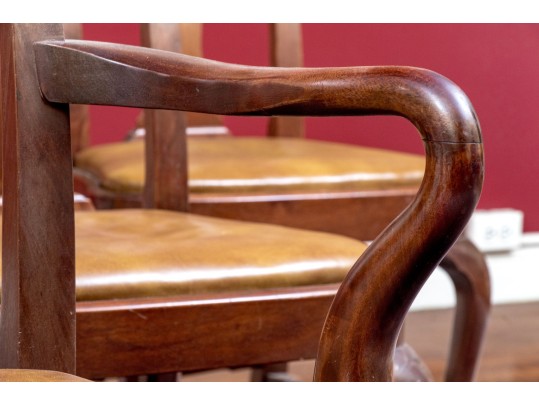 Set Of Six Mahogany Queen Ann Style Dining Chairs