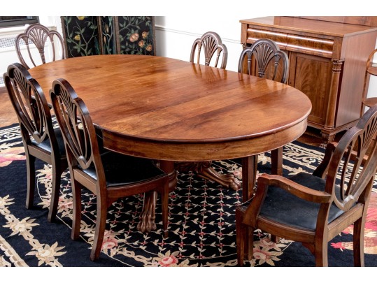 Antique Extension Dining Table On Carved Paw Feet