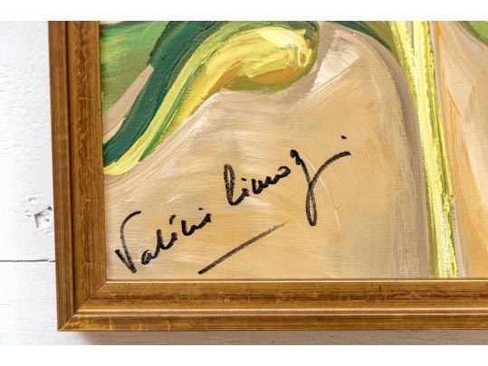 Signed, Oil On Canvas, Lillies In Bloom