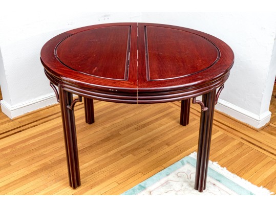 Vintage Rosewood Oval Dining Table With Two Extension Leaves