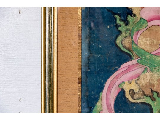 Two Chinese Color And Ink On Canvas Mounted To Board, Including Weituo And Zhao Gongming