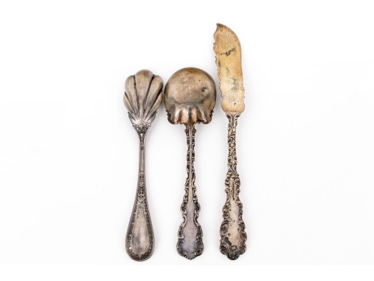Three Antique Sterling Silver Flatware Items     2.925 Troy Ozs. 