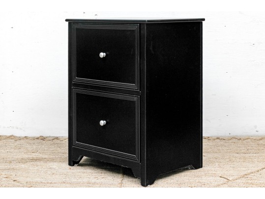 Black Finished Two Drawer Filing Cabinet