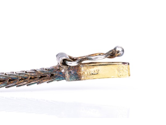 Sterling Silver And Vermeil Graduated Woven Link Bracelet