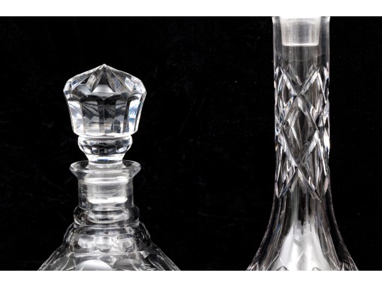Collection Of Five Vintage Cut Crystal Decanters