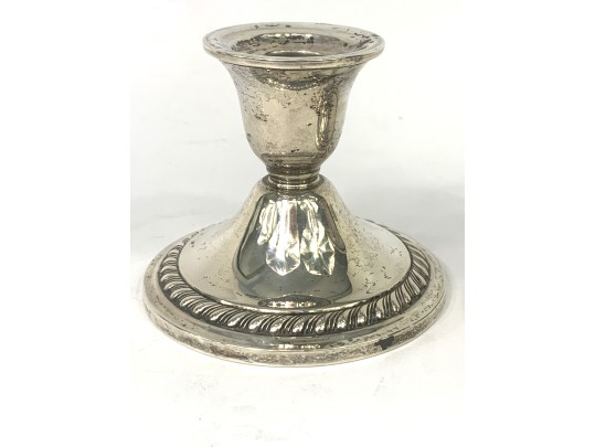 Collection Of Weighted Sterling Silver Candleholders, Compote & Bud Vase