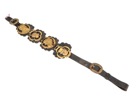 Vintage Horse Brasses On Leather Strap