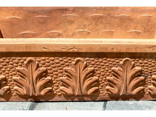 888Only One - Recatalog And Photo****Pair Of Cast Terracotta Ceramic Garden Planters