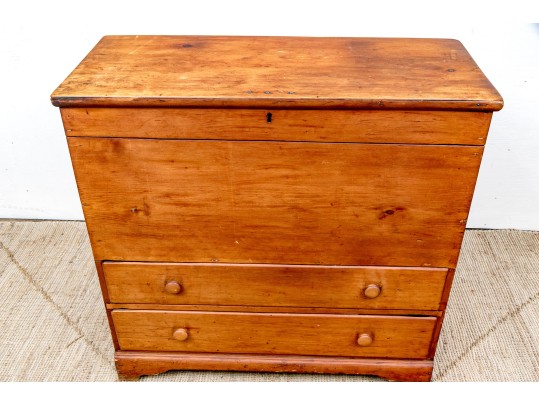 19th Century Stained Pine Blanket Chest