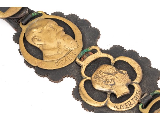 Vintage Horse Brasses On Leather Strap