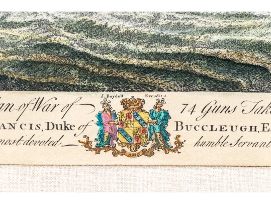 After J. Boydell (UK, 18thc.) Hand Colored Engraving, An Exact View Of The Glorioso... 