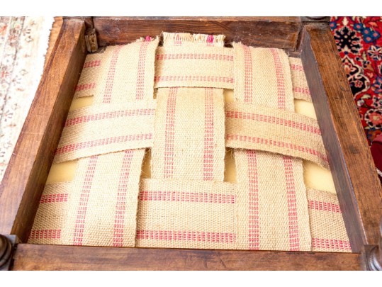 Pair Of Antique Maple Custom Upholstered Side Chairs