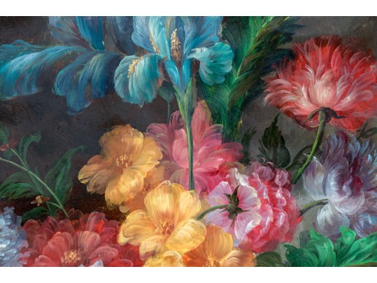 Oil On Panel, Vase Of Flowers