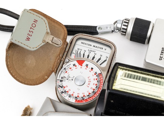 Collection Of Cameras With Camera Accessories