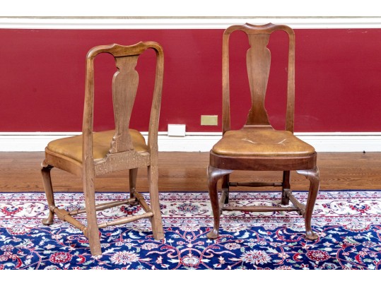 Set Of Six Mahogany Queen Ann Style Dining Chairs