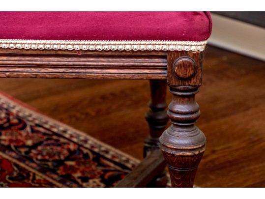 Pair Of Antique Maple Custom Upholstered Side Chairs