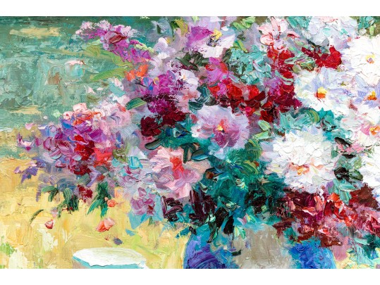 R. Zack Signed, Oil On Canvas, Impressionistic Still Life 