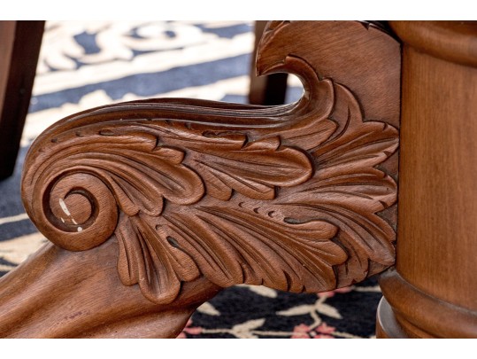 Antique Extension Dining Table On Carved Paw Feet
