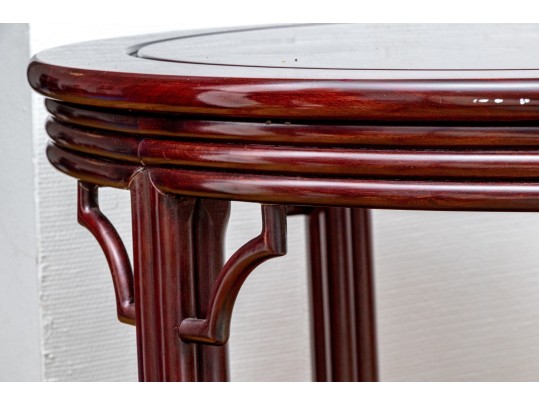 Vintage Rosewood Oval Dining Table With Two Extension Leaves