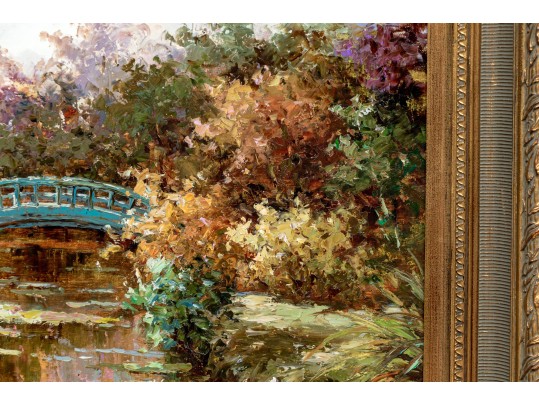 Signed Oil Or Acrylic On Canvas, Impressionist Landscape