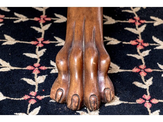 Antique Extension Dining Table On Carved Paw Feet