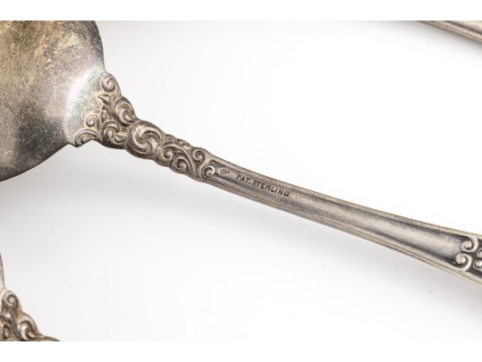 Set Of Six Antique Sterling Silver Tablespoons 9.88 Troy Ozs. 