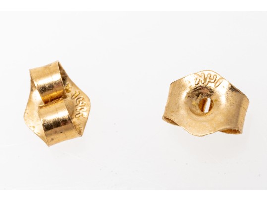 10k Yellow And Rose Gold Drop Pendant Earrings With 14k Clutches