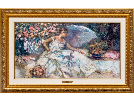 After Jose Royo, Color Print After An Oil Painting, Poemas