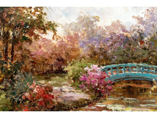 Signed Oil Or Acrylic On Canvas, Impressionist Landscape