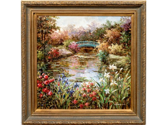 Signed Oil Or Acrylic On Canvas, Impressionist Landscape