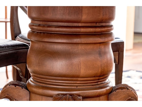 Antique Extension Dining Table On Carved Paw Feet