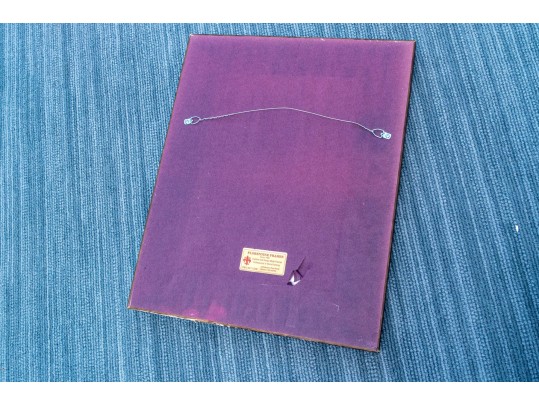 African Banana Leaf Artwork, Village Scene